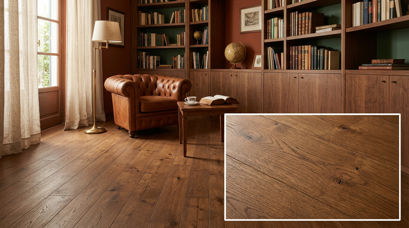 Rovere Carbone posato in attico moderno